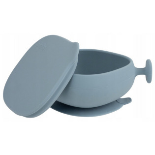 Niebieska silikonowa miseczka z przykrywką i przyssawką Ocean B.Box