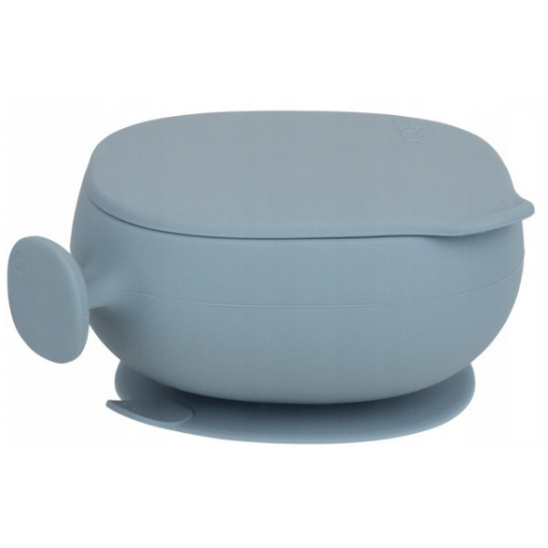 Niebieska silikonowa miseczka z przykrywką i przyssawką Ocean B.Box