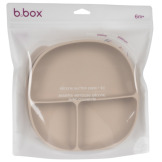 Beżowy silikonowy talerzyk z przykrywką i przyssawką Latte B.Box