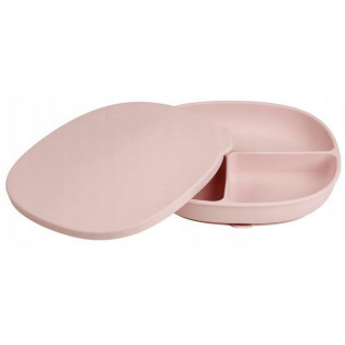 Różowy silikonowy talerzyk z przykrywką i przyssawką Blush B.Box