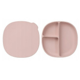 Różowy silikonowy talerzyk z przykrywką i przyssawką Blush B.Box
