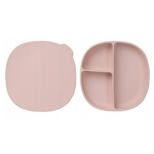 Różowy silikonowy talerzyk z przykrywką i przyssawką Blush B.Box