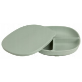 Szałwiowy silikonowy talerzyk z przykrywką i przyssawką Sage B.Box
