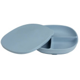 Niebieski silikonowy talerzyk z przykrywką i przyssawką Ocean B.Box