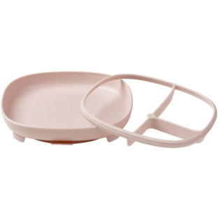 Różowy talerzyk z przyssawką i przegródką 2w1 Blush B.Box