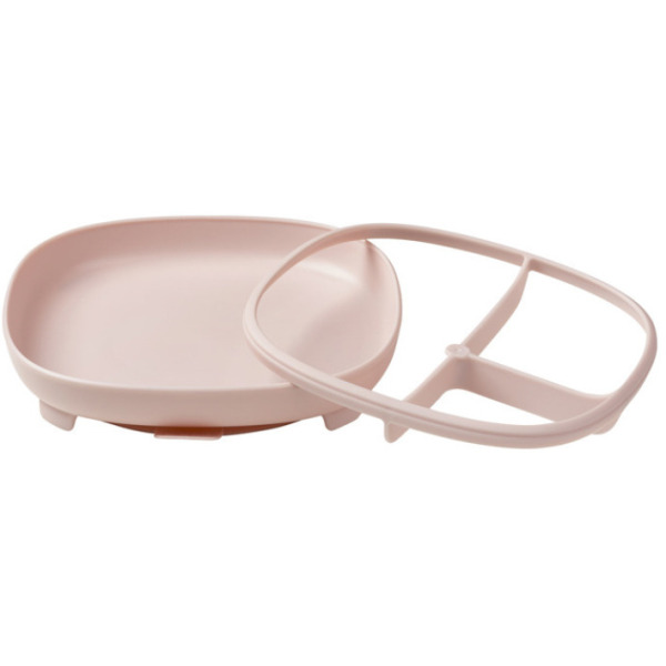 Różowy talerzyk z przyssawką i przegródką 2w1 Blush B.Box