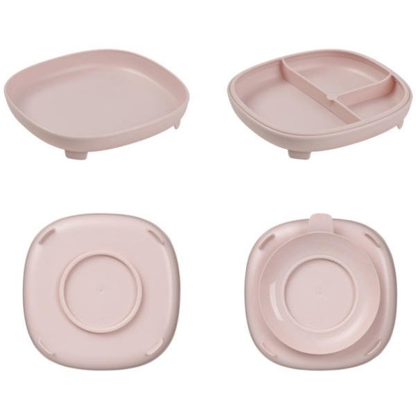 Różowy talerzyk z przyssawką i przegródką 2w1 Blush B.Box
