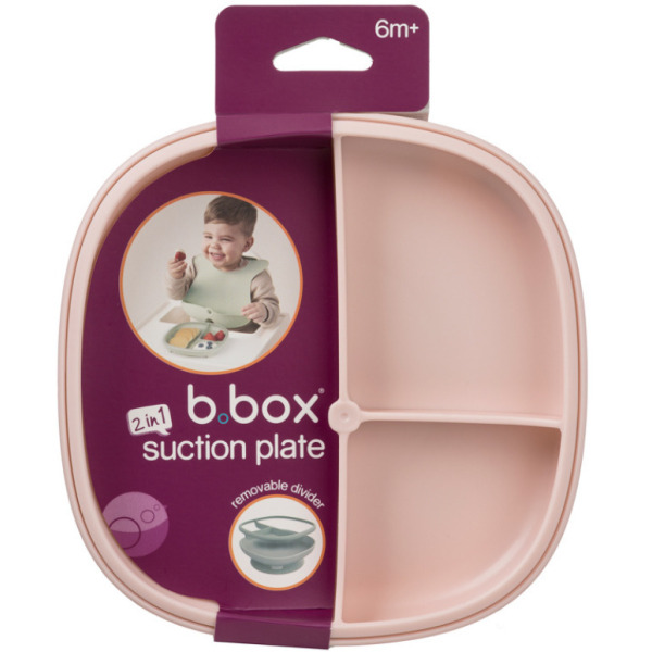 Różowy talerzyk z przyssawką i przegródką 2w1 Blush B.Box