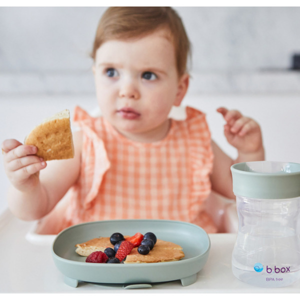 Szałwiowy talerzyk z przyssawką i przegródką 2w1 Sage B.Box