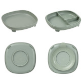 Szałwiowy talerzyk z przyssawką i przegródką 2w1 Sage B.Box