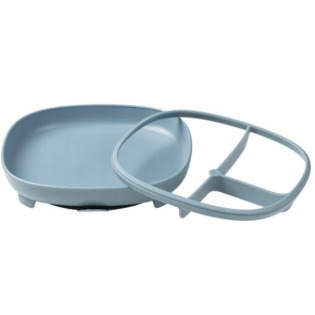 Niebieski talerzyk z przyssawką i przegródką 2w1 Ocean B.Box