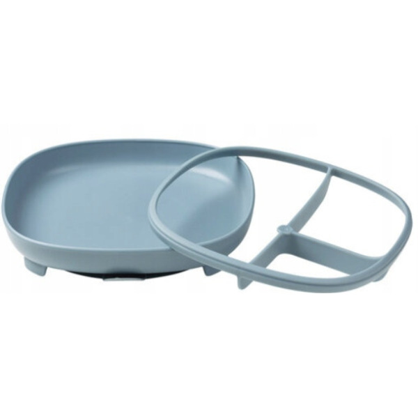 Niebieski talerzyk z przyssawką i przegródką 2w1 Ocean B.Box