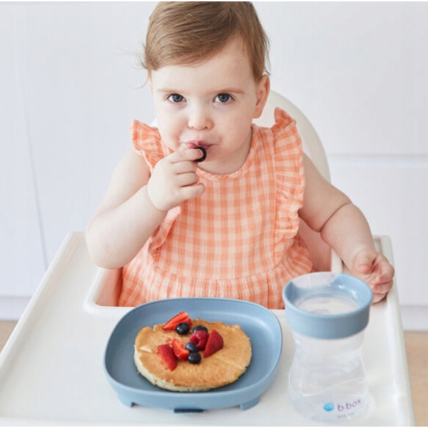 Niebieski talerzyk z przyssawką i przegródką 2w1 Ocean B.Box