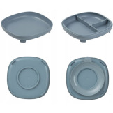 Niebieski talerzyk z przyssawką i przegródką 2w1 Ocean B.Box