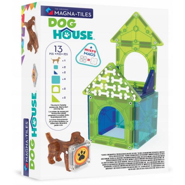 DOG HOUSE klocki magnetyczne zestaw 13 el. Magna-Tiles 3+