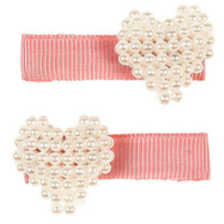 PERŁOWE SERCA różowe spinki do włosów 2 szt. Dessa Souza 3+