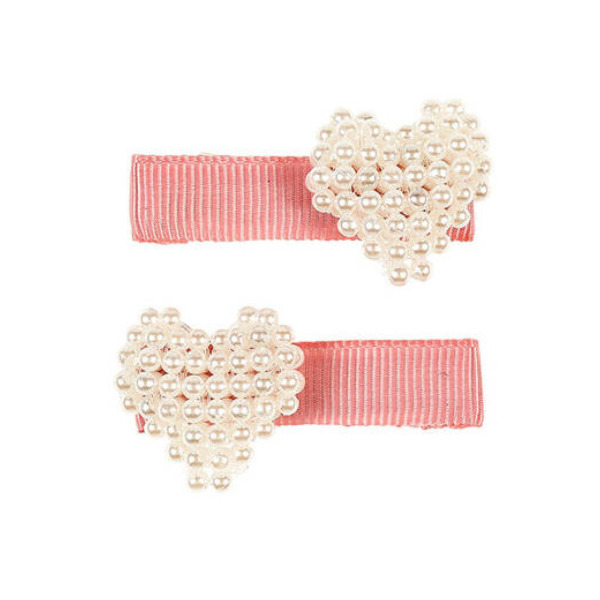 PERŁOWE SERCA różowe spinki do włosów 2 szt. Dessa Souza 3+