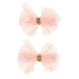 TIULOWE KOKARDKI różowe spinki do włosów 2 szt. Elske Souza 3+
