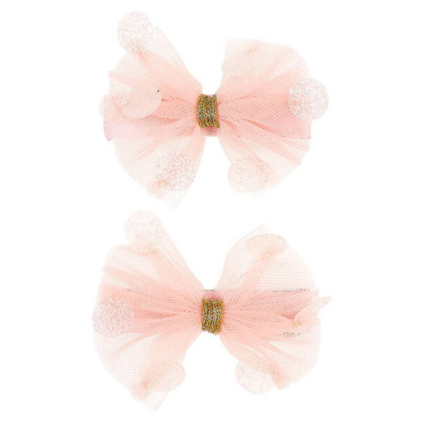 TIULOWE KOKARDKI różowe spinki do włosów 2 szt. Elske Souza 3+