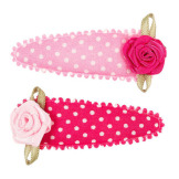 RÓŻYCZKI różowe spinki do włosów 2 szt. Shenne Souza 3+