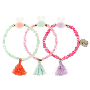 Bransoletki z chwostem jasnozielona - jasnoróżowa - różowa 3 szt. Izabel Souza 3+