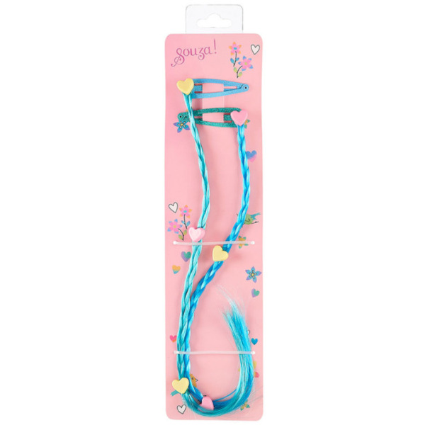 SERDUSZKA spinki do włosów doczepiane pasemka niebieskie Ulla 2 szt. Souza 3+