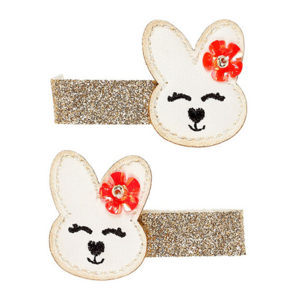 BROKATOWE KRÓLICZKI spinki do włosów 2 szt. Rena Souza 3+