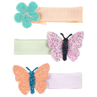 BROKATOWE MOTYLE I KWIATEK spinki do włosów 3 szt. Yke Souza 3+