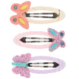 BROKATOWE MOTYLE spinki do włosów owinięte wstążką 3 szt. Xeni Souza 3+