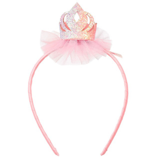 OPASKA DO WŁOSÓW z mini-koroną brokatowo-tiulową Yris Souza 3+