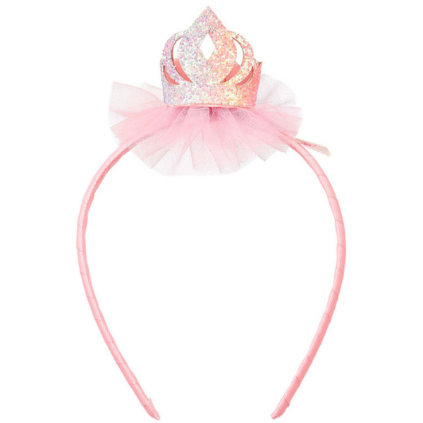 OPASKA DO WŁOSÓW z mini-koroną brokatowo-tiulową Yris Souza 3+