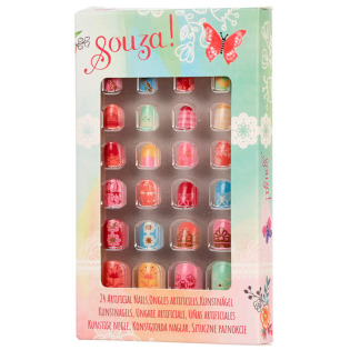 KWIATKI sztuczne paznokcie samoprzylepne zestaw 24 szt. Souza 4+