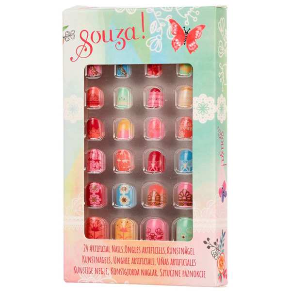 KWIATKI sztuczne paznokcie samoprzylepne zestaw 24 szt. Souza 4+