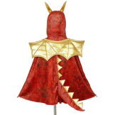 CZERWONY SMOK Kostium peleryna z kapturem - maską Red dragon 4-7 lat Souza