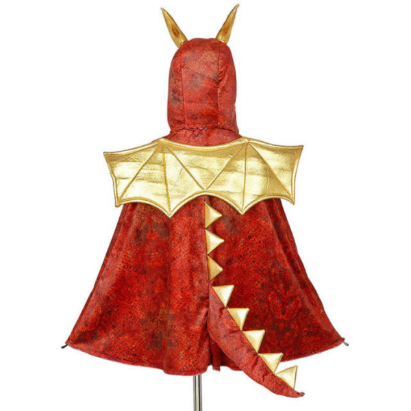 CZERWONY SMOK Kostium peleryna z kapturem - maską Red dragon 4-7 lat Souza