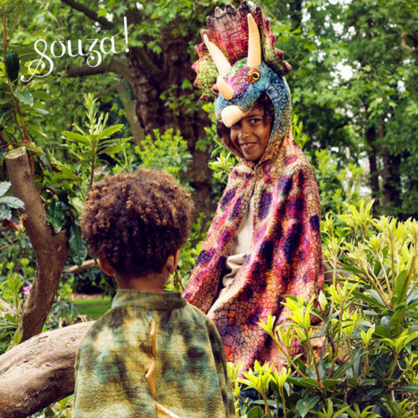 TRICERATOPS Kostium peleryna z kapturem - maską dinozaur 4-7 lat Souza