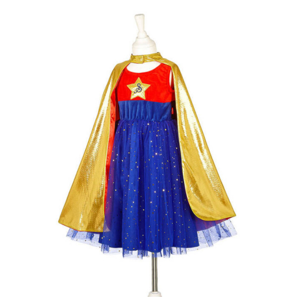 SUPERBOHATERKA Kostium sukienka z peleryną 3-4 lata Souza