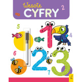 CYFRY. WESOŁA NAUKA książeczka zeszyt z pisakiem zmazywalnym nauka pisania Wilga 3+