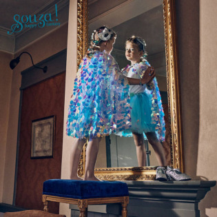 LORELIE Kostium peleryna z dużymi cekinami syrenka 3-4 lata Souza