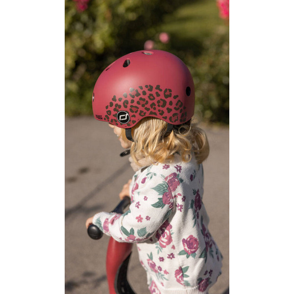 WILDCAT wiśniowy kask rowerowy dla dzieci rozmiar XXS-S 1-5 lat Scoot and Ride