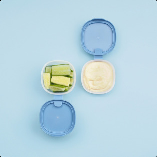 Niebieskie pojemniki z pokrywką na przekąski zestaw 3 szt. Ocean B.Box