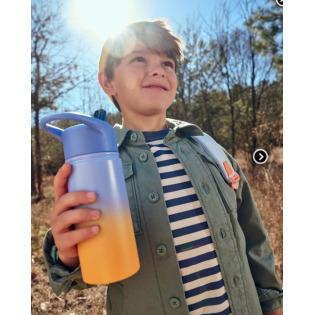 BUTELKA termiczna z ustnikiem ze słomka wymienną 450 ml Ombre Blue Wander Skip Hop