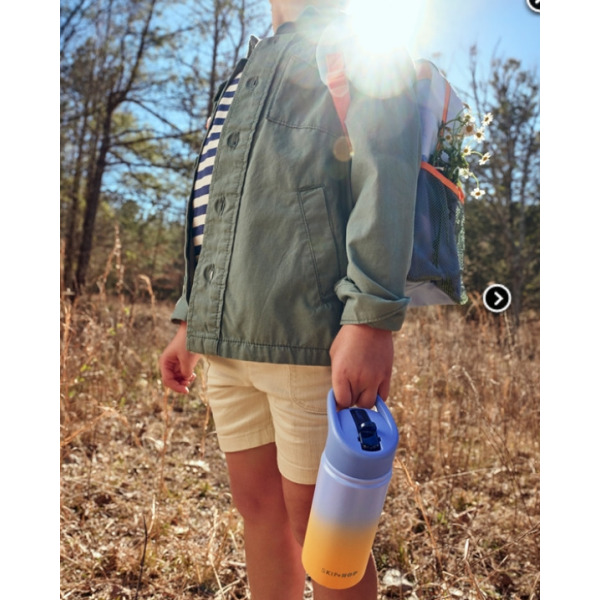 BUTELKA termiczna z ustnikiem ze słomka wymienną 450 ml Ombre Blue Wander Skip Hop