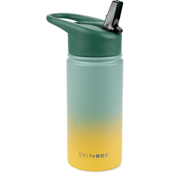 BUTELKA termiczna z ustnikiem ze słomka wymienną 450 ml Ombre Green Wander Skip Hop