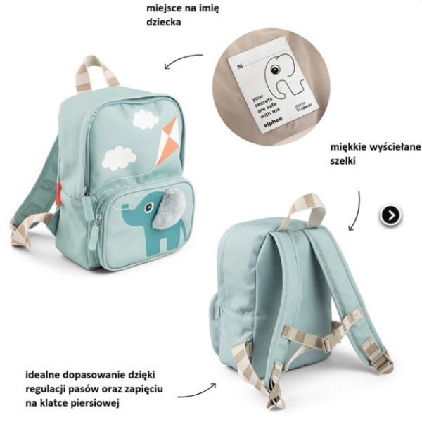 NIEBIESKI SŁONIK plecak dla przedszkolaka 4L Elphee Blue Done By Deer