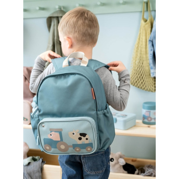 FARMA niebieski plecak dla przedszkolaka 7,5L Tiny Farm Blue Done By Deer