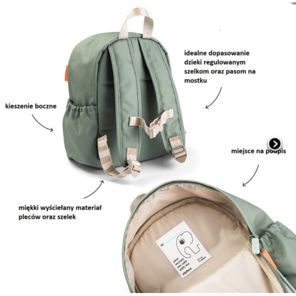 Zielony plecak dla przedszkolaka 7,5L Playground Green Done By Deer