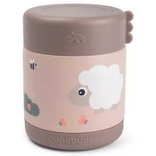 Różowy termos obiadowy na jedzenie 300 ml Tiny Farm Powder Done By Deer