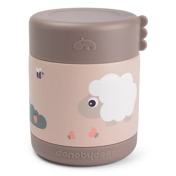 Różowy termos obiadowy na jedzenie 300 ml Tiny Farm Powder Done By Deer