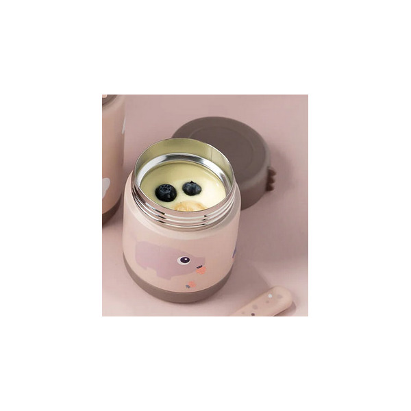 Różowy termos obiadowy na jedzenie 300 ml Tiny Farm Powder Done By Deer